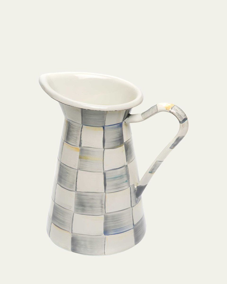 Sterling Check Enamel Practical Pitcher, Medium